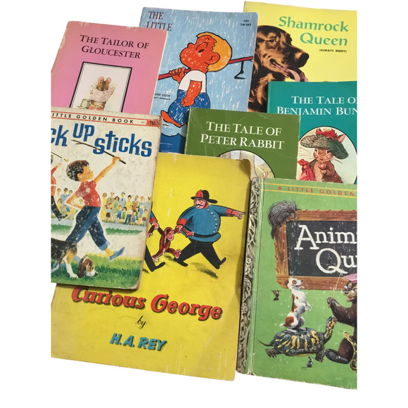 Lot of Vintage Kids Books - Curious George, Benjamin Bunny, Shamrock Queen, more - Picture 1 of 12